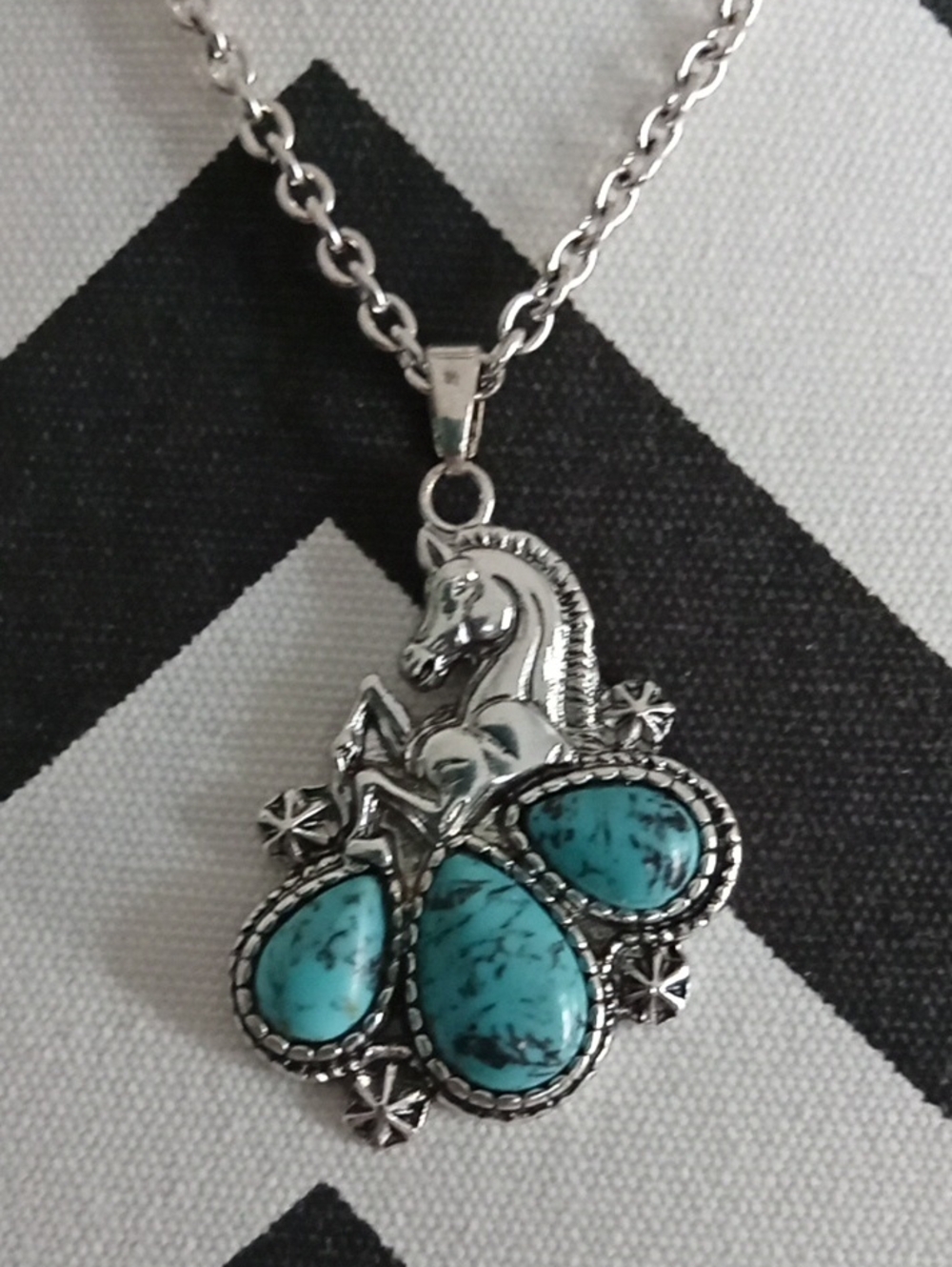 Southwest Turquoise Horse Necklace